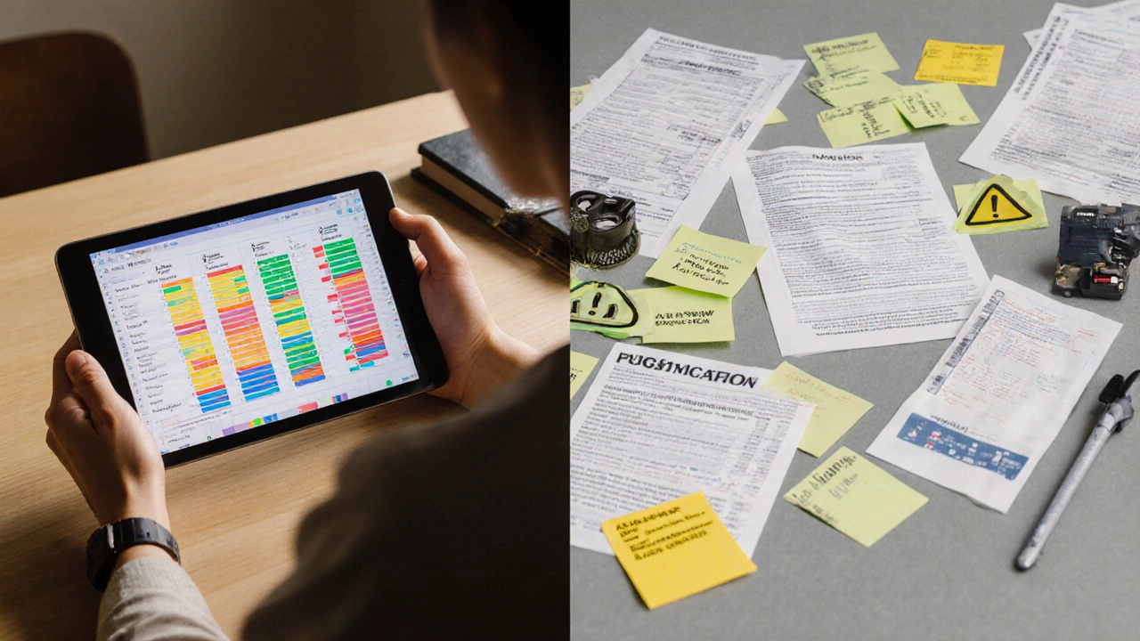 Split view showing benefits of organized savings versus complexity of multiple accounts.